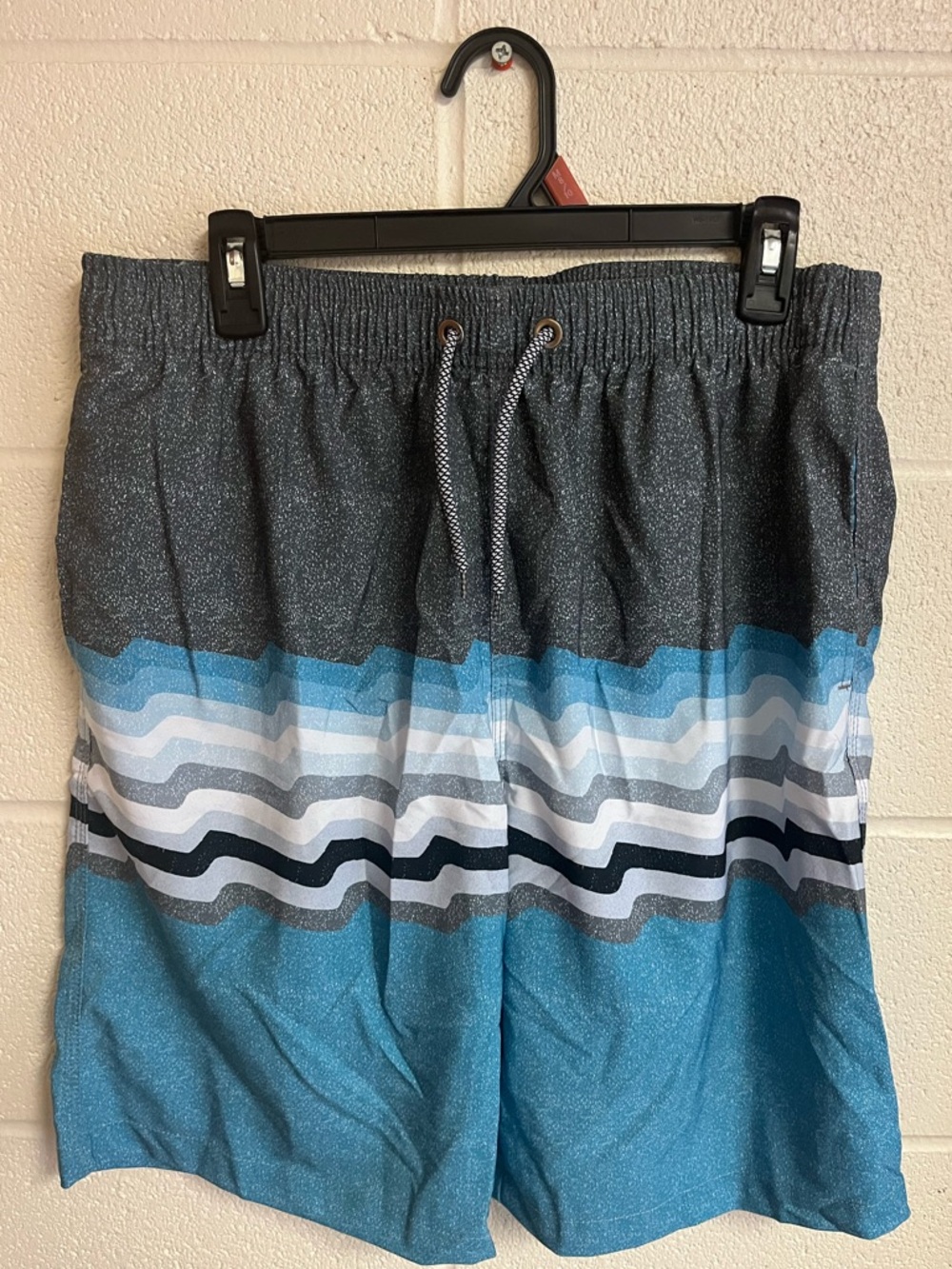 Men's Blue Stripe Swim Trunks Large